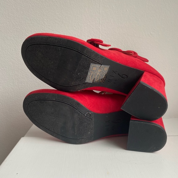 MIX no. 6 deima women’s sz 6 red block heel - Picture 4 of 4